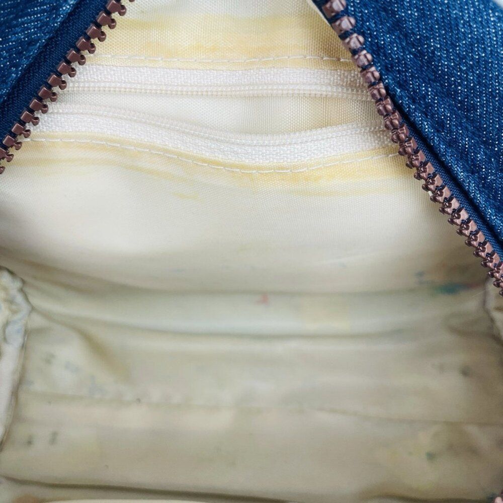 RARE Vintage 2000s Von Dutch Denim Mini Bowling Bag Purse Y2K White Trim Logo - Picture 9 of 13